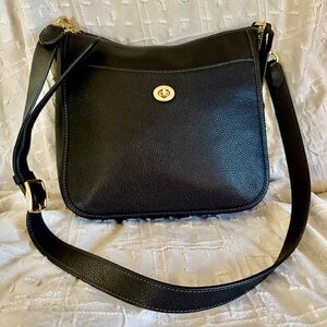 Coach Chaise Crossbody Black pebbled leather C8483 NWOT